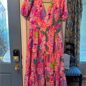 Lilly Pulitzer Pink Floral Maxi Dress